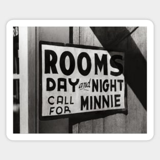 Rooms For Rent, 1939. Vintage Photo Sticker